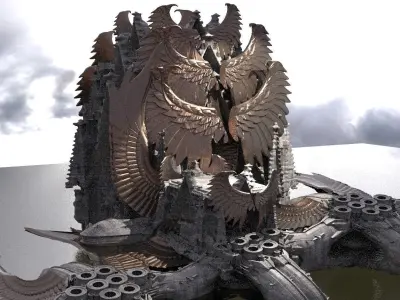 Floating Angel monolith Sci-fi Hive 23 3D model