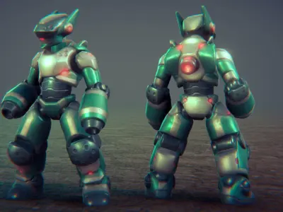 Robot Warriors Low-poly 3D model