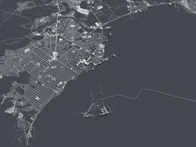 Cityscape  Low-poly 3D model