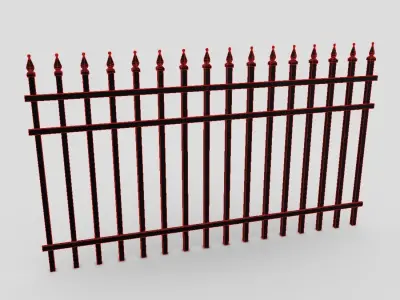 Iron Fence 4 Low-poly 3D model