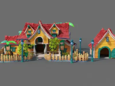 Cartoon House 3D model