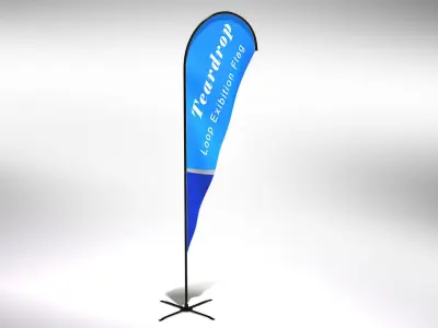 TearDrop Flag - Animated Exhibition Flag Low-poly 3D model