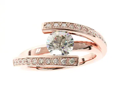 Engagement ring 3D print model 54
