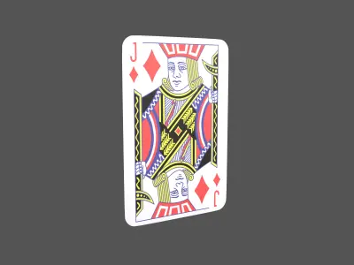 Poker Cards Tiles Jack V1 001 Low-poly 3D model