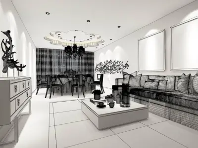 Business Restaurant - Coffee - Banquet  24 3D model