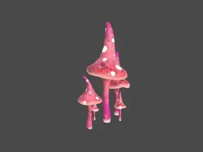 Fantasy Mushroom G03 Red - Scene Backdrop Design Low-poly 3D model