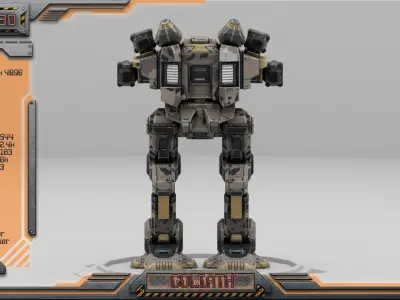 Goliath BattleMech Low-poly 3D model