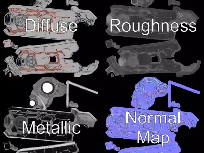 Futuristic Metallic Panel model pack Texture