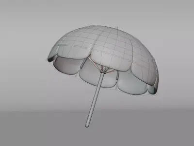 Beach Umbrella Low-poly 3D model purchase