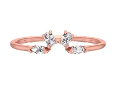 Solitaire Women Light Weight Band Ring 3D print model 12