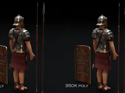 Roman Soldier 2 Low-poly 3D model