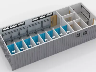 Container Changing Room 3D model