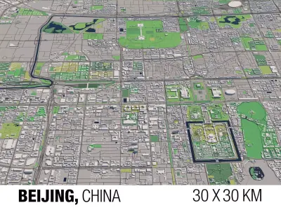 Beijing China 30x30km 3D City Map 3D model