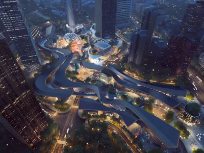 Neo-Futuristic Landmark Tower Complex 3D model