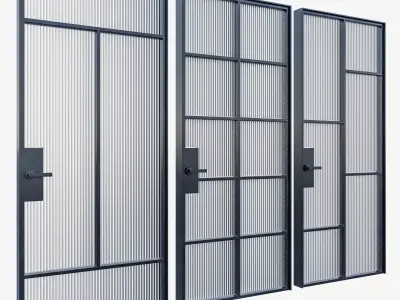 Interior Door Metal Set 03 3D model