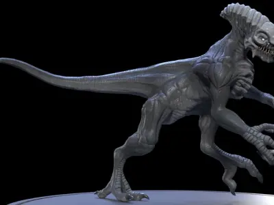 Alien 1 0 7 creature Low-poly 3D model