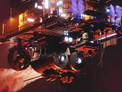 Cyberpunk Flying Apartment 3D model