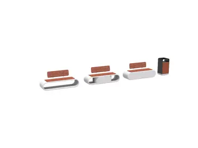 Concrete Outdoor Bench Free 3D model