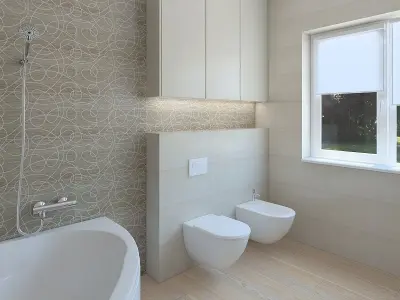 Beautiful bright bathroom 3D model