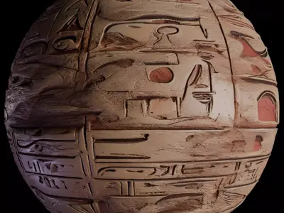Ancient Egypt Hieroglyphs - VOL 3 - 6 Seamless PBR Texture