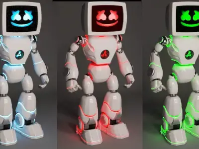 Cute robot 3D model