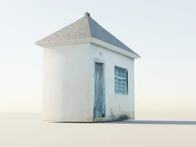 Exterior of an Abandoned House Low-poly 3D model