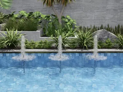 JESSY jet cluster lumion fountains Low-poly 3D model