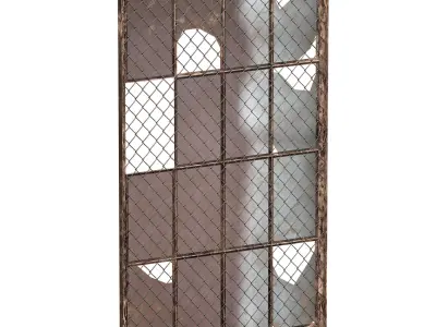 old broken industrial window 3D model