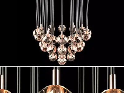 ROUND CLUSTER CHANDELIER 3D model