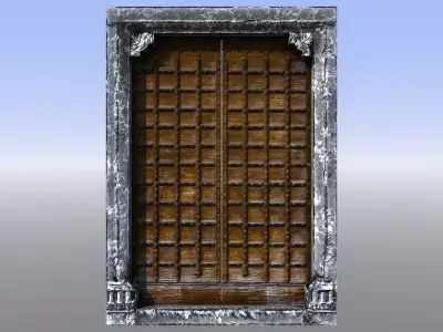 Castle Doors Low-poly 3D model