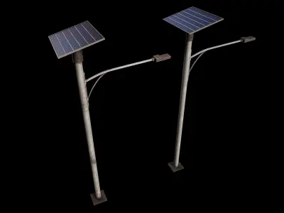 Solar Street Light Low-poly 3D model purchase