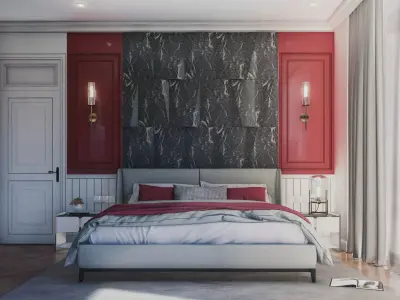 Hill House Interior Scene Bed Room Neoclassical Interior Design 3D model