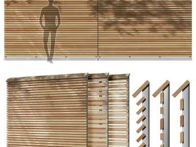 rail fence 3D model