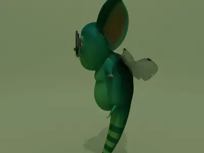 Cartoon Monster Cat-Fly 3D model
