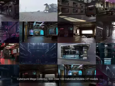 Cyberpunk Mega Collection With Over 100 Individual Models 3D Model Pack