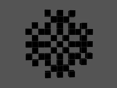 Pixel Snowflake v2 004 Low-poly 3D model