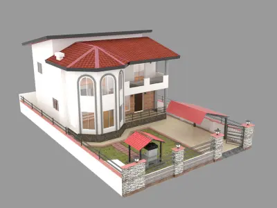 Residential House with exterior 123 - 3D model  3D model