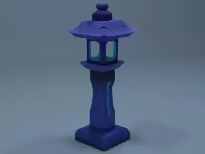 Lamp post stylized Low-poly 3D model