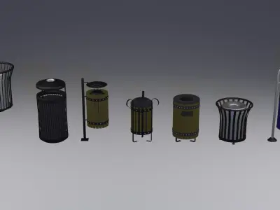 Bin 3D Model trash cans Free 3D model