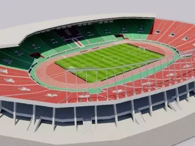 Prince Moulay Abdellah Stadium - Morocco Low-poly 3D model