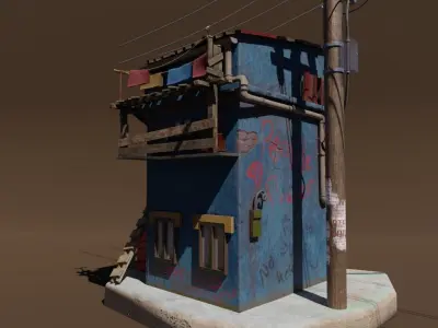 Cartoon Ghetto Flat Free low-poly 3D model