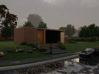 Villa-Casa Scene-Modern Villa 3D model