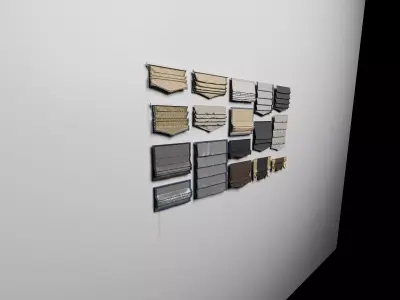 Roman Shades Blinds Collection Pack 3D Models Low-poly 3D model