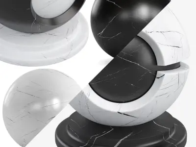 White Black Marble Simple - SSS 4K Texture