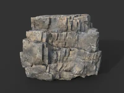 Realistic Blocky Rock 01 250612 Low-poly 3D model