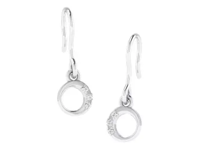 Gold Diamond Women Earring 3D print Model 3D print model 187