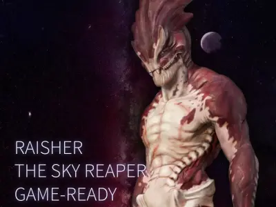 Raisher The Sky Reaper Game-Ready Animation pack Low-poly 3D model