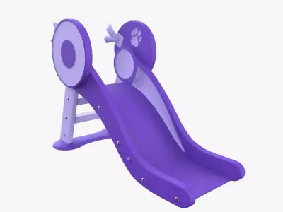 Kid Park Slide Park Equipment Interior Purple 3D model