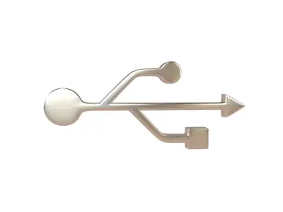 USB Symbol v2 004 Low-poly 3D model