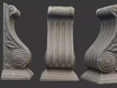 Decorative Architectural Corbel 3D Scan Low-poly 3D model
